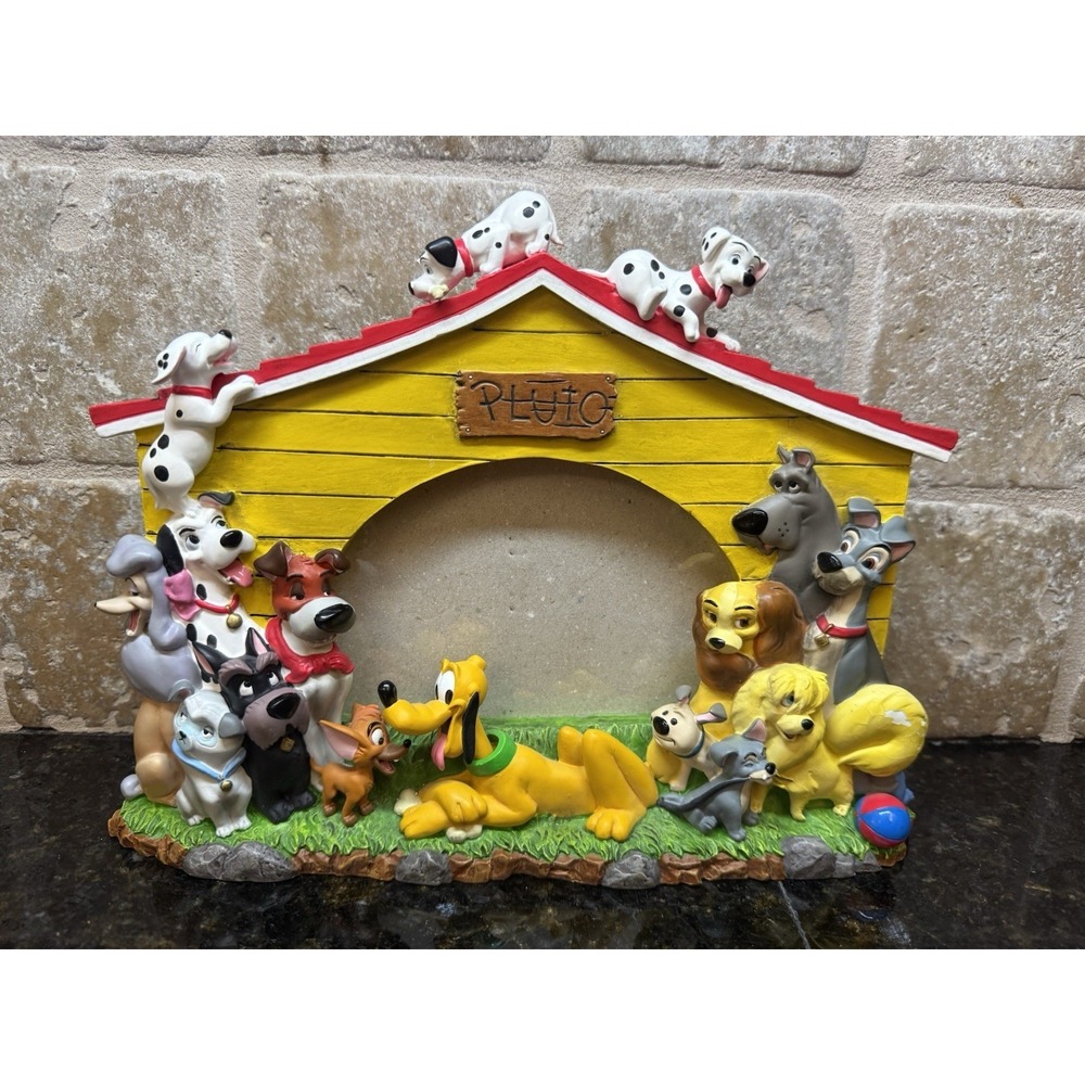 Disney Pets Dogs Photo Picture Frame 3D Lady Tramp Dalmatian Nana‎ Pluto 4x6